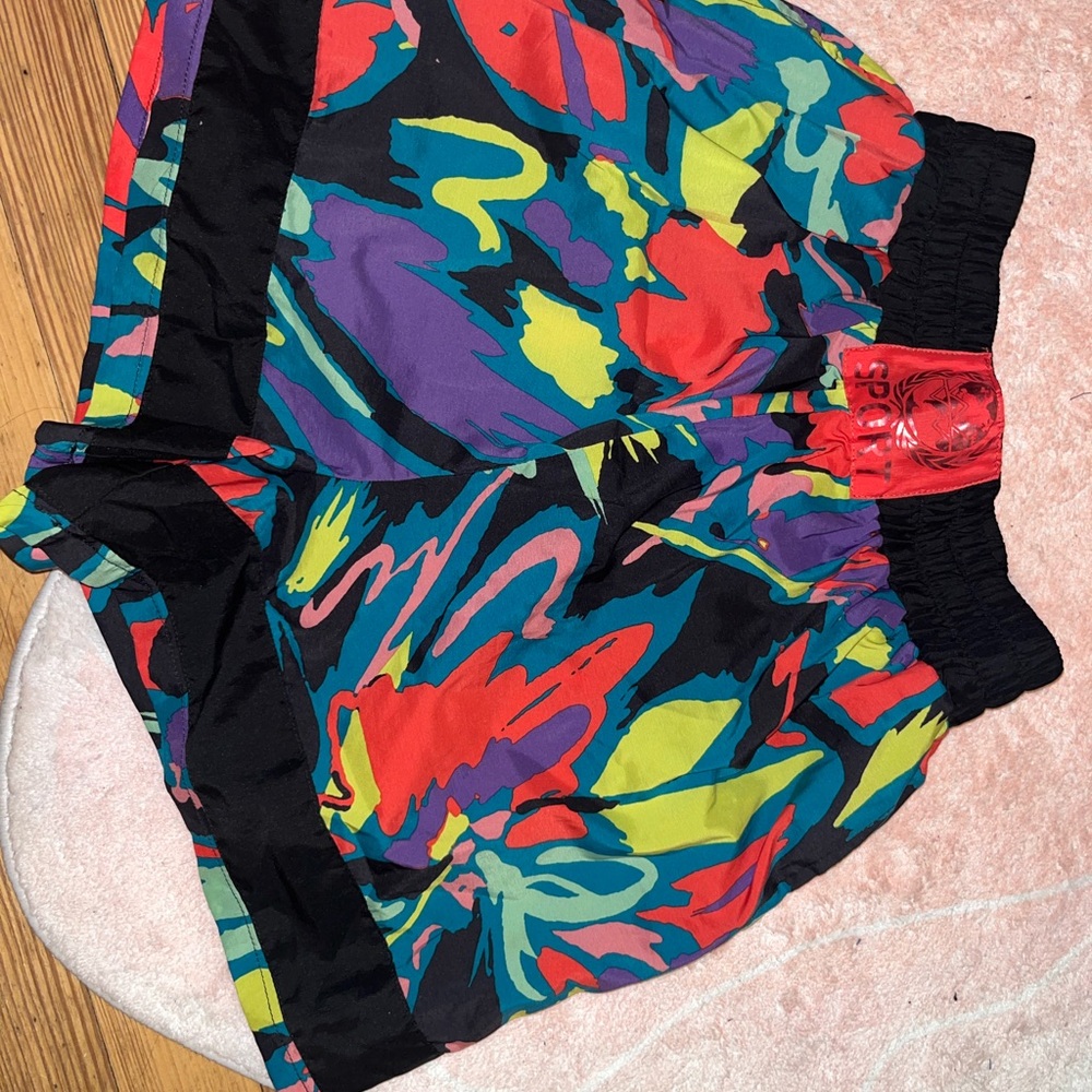 Without Walls Red and Blue Athletic Shorts with Elastic Waistband